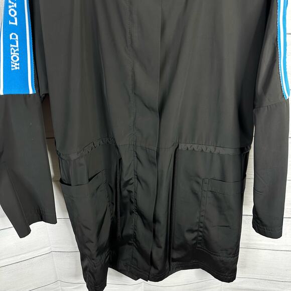 Sandro Paris Size 36 Small World Lovers Black Shell Mario Jacket Black - Picture 5 of 12